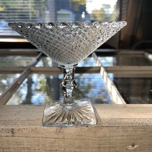 Anchor Hocking Miss America Clear Glass Compote - 1930's